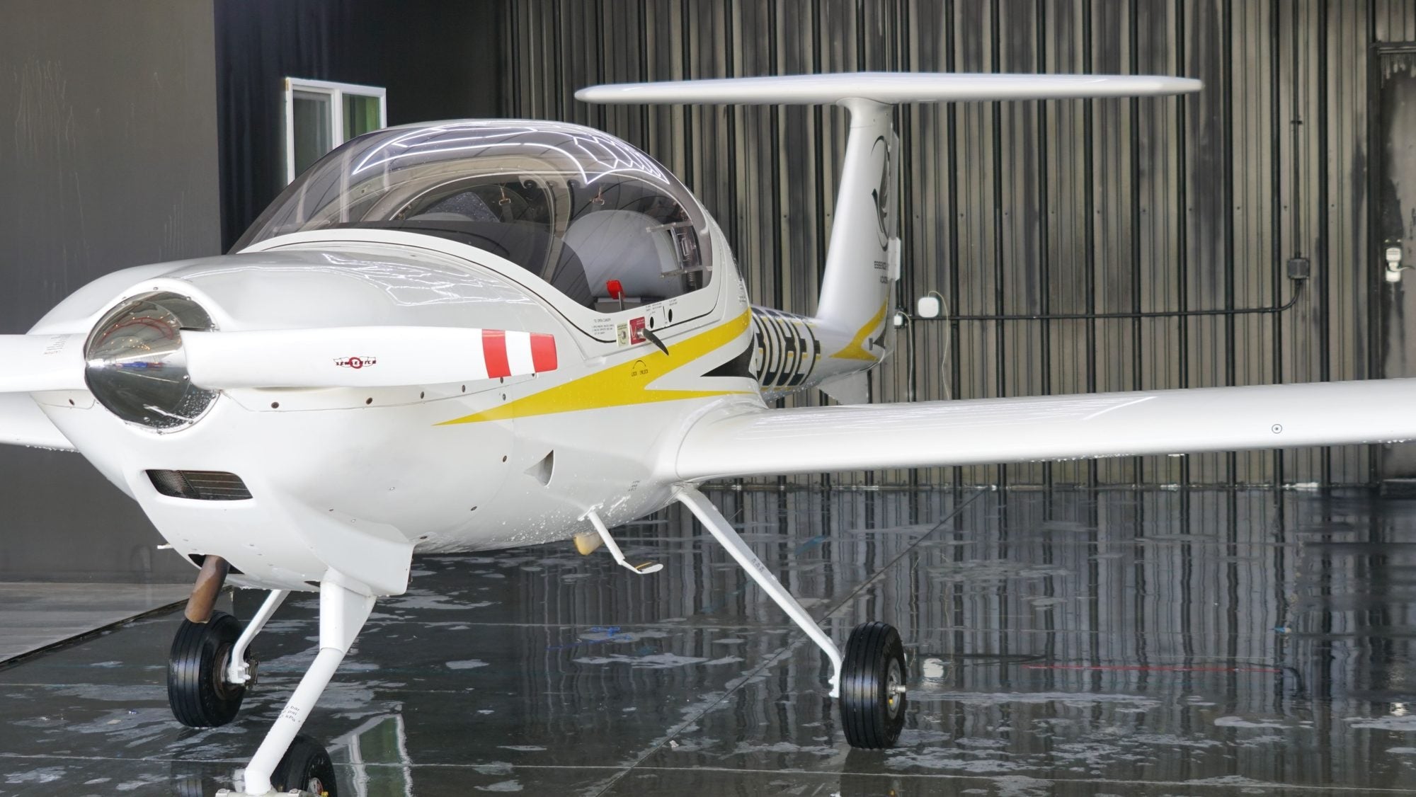 Diamond training aircraft over Los Angeles — teen flight training