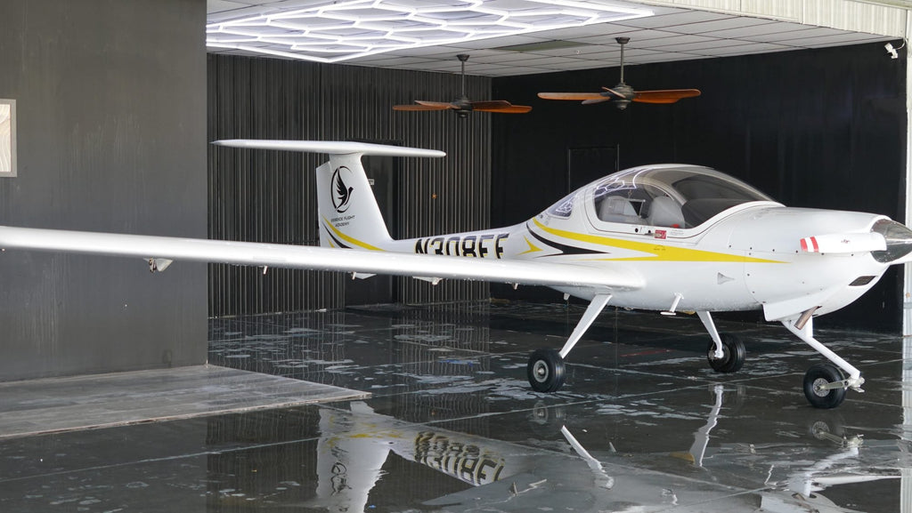 Student and instructor with a Diamond training aircraft at Van Nuys Airport — Private Pilot training at Flight School LA
